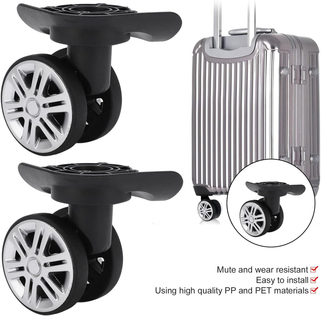 2-Pack Replacement Luggage Wheels for Trolley Case - Durable, Mute, Easy to Inst